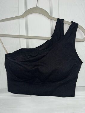 Bella Movement Black One Shoulder Sports Bra Size Medium